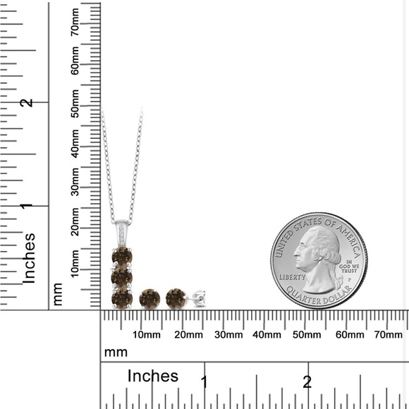 18k Chocolate Brown Diamonds Quartz Set - Picture 6 of 6